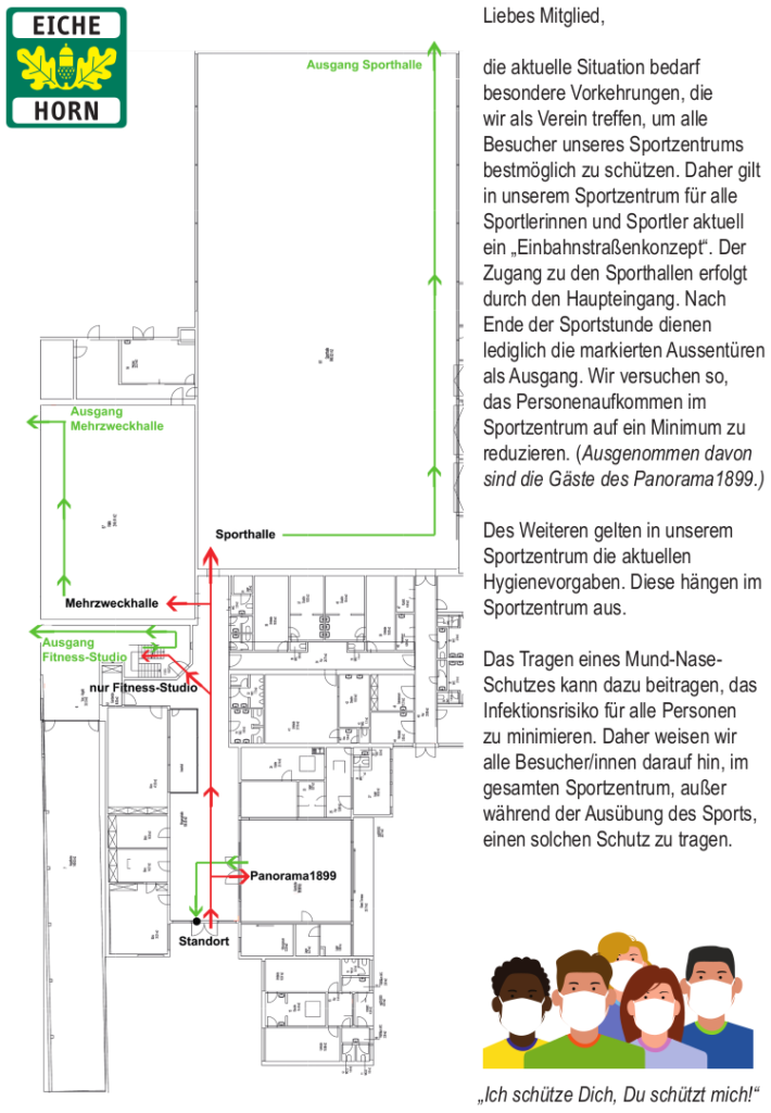 Eiche Horn Corona Wegekonzept Innen